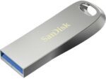 SanDisk Ultra Luxe USB 3.2 Gen 1 Flash Drive, Silver, SDCZ74-128G-G46
