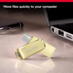 SanDisk 128GB Ultra Dual Drive Luxe USB Type-C - SDDDC4-128G-G46GD, Gold - Image 2